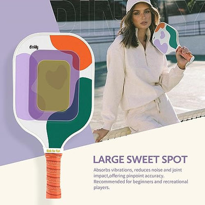 Pickleball Paddles Set of 2/4- USAPA Approved Graphite/Fiberglass Pickleball Racket, 2 Pickleball Rackets, 4 Balls and 1 Portable Carry Bag, Aesthetic Pickle Ball Set for Men Women Beginners - color: 2 Color Clouds | Dark Green | Graphite