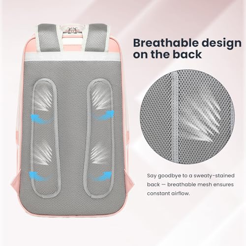 Tennis Racket Bag Pickleball Padel Backpack With Shoe Compartment, Laptop Sleeve,Fence Hook,Ball Sleeve - color: Pink