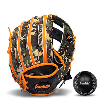 Franklin Sports Kids Baseball Gloves - RTP Youth Teeball Glove + Ball Set - Boys + Girls Teeball Mitt - 9.5" - color: Orange