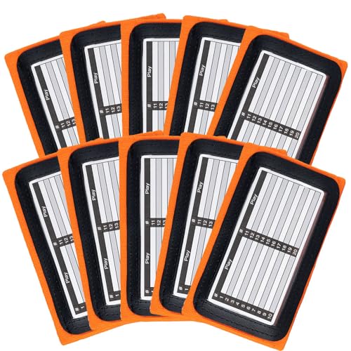 Youth Triple Playbook Wristband Quarterback Wrist(10 Pack)- Triple Windows Playbook QB Wristband - Great for Football Plays, Baseball Calls All Sports - color: Orange
