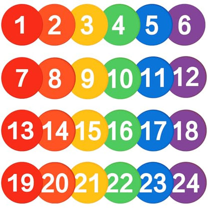 24 Pieces 9 Inch Poly Spots, Anti-Slip Spot Markers Floor Spots, Waterproof Flat Filed Cones Poly Dots for Agility Drills, Basketball, Football Training, Sport Activities and Exercise