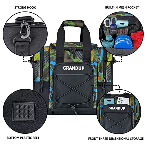 GRANDUP Bowling Ball Bag for Single Ball - Black Bowling accessories Ball Tote Bag Bowling Bag with Padded Ball Holder - Fits Bowling Shoes Up to Mens Size 14