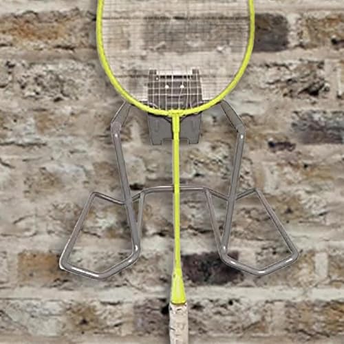 Tennis Racket Storage Rack Display Racks, Tennis Racket Holder, Holds Six Balls and Four Rackets, Wall Garage Organizer for Badminton Tennis Pingpong