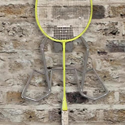 Tennis Racket Storage Rack Display Racks, Tennis Racket Holder, Holds Six Balls and Four Rackets, Wall Garage Organizer for Badminton Tennis Pingpong