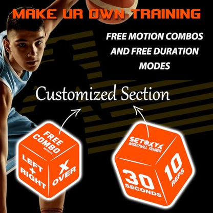 Basketball Dribble Skills Dice Set - Training Equipment - Basketball Gift for Boys.Dribble Skills Training for Beginner and Party Favors - color: Yellow