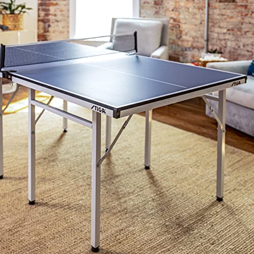 STIGA Space Saver - Compact Ping Pong Table - Separate Table Halves - Regulation Height - No Assembly Required - color: Blue
