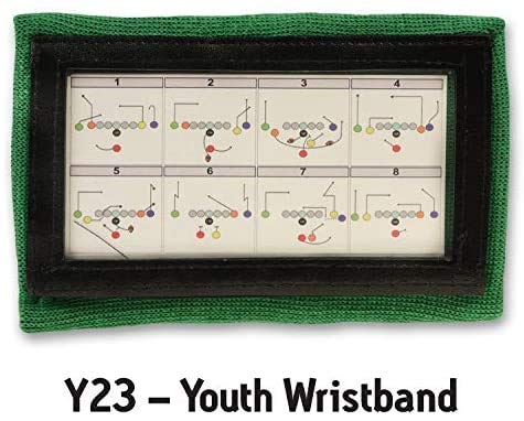 Y23 - Football Wristbands - Wrist Coach - QB Wristband - Football Play Wristbands - Playbook Wristband - color: Green, size: 8 Pack