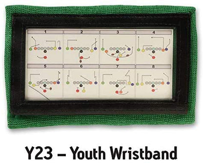 Y23 - Football Wristbands - Wrist Coach - QB Wristband - Football Play Wristbands - Playbook Wristband - color: Green, size: 8 Pack