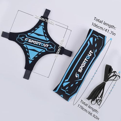 Sportout Volleyball/Soccer Training Equipment, Solo Trainer, Adjustable Waist Belt for Kids & Adults - color: blue-new