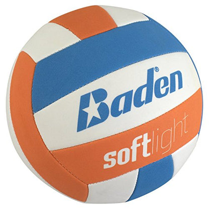 Baden | Softlight VXT1 | No Sting FlexFoam Cover | Youth Lightweight Training Volleyball | K-5 Youth Players | Official Size 5 + 20% Lighter | Official Ball of BYOP - color: Blue/Orange