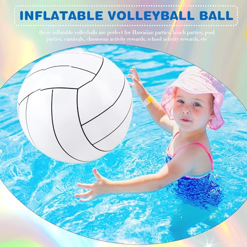 16 Pack 12 Inch Inflatable Volleyball Ball Blow Up Sport Beach Ball Sport Volleyball Swimming for Summer Parties Games Outdoor Toys