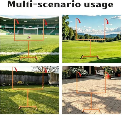 Adjustable Football Field Goal Post - 8' x 6' Steel Frame, Stable Tube Frame Construction, Height Adjustable for Backyard Football Training, for Youth & Adult Players