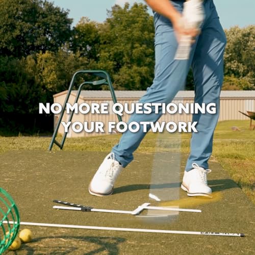 Golf Stance and Alignment Training Aid – Setup Left & Right Handed - Proper Ball Position & Foot Placement Golf Aids/Tool – Pro Perfect Wedge to Driver – Portable Alignment Stick Mat
