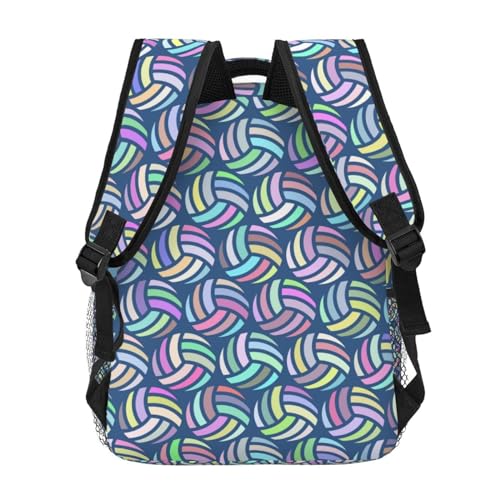Cute Volleyball Ball Backpack For School Laptop Bags Bookbag Big Casual Daypack For Student Girls Boys Kids Teens Travel Sports Work