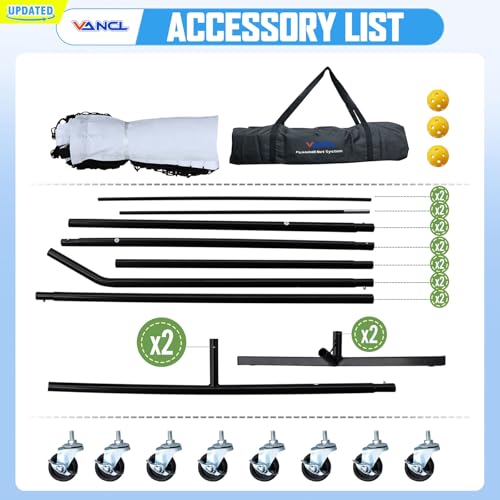 Pro Pickleball Net Portable with Wheels – 22ft Heavy Duty Pickleball Net System with Sturdy Aluminum Frame for Outdoor & Indoor – Nylon Net & Carrying Bag for Pickleball, Tennis, Badminton - style: Movable-Portable