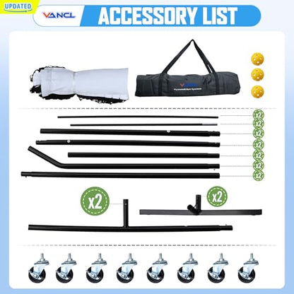 Pro Pickleball Net Portable with Wheels – 22ft Heavy Duty Pickleball Net System with Sturdy Aluminum Frame for Outdoor & Indoor – Nylon Net & Carrying Bag for Pickleball, Tennis, Badminton - style: Movable-Portable