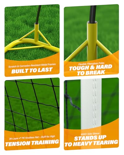 Soccer Goal for Backyard, 12×6 ft /6×4 ft Portable Soccer Goal Net, Quick Setup Soccer Goals with 1 Carry Bag - size: 12 X 6 Feet
