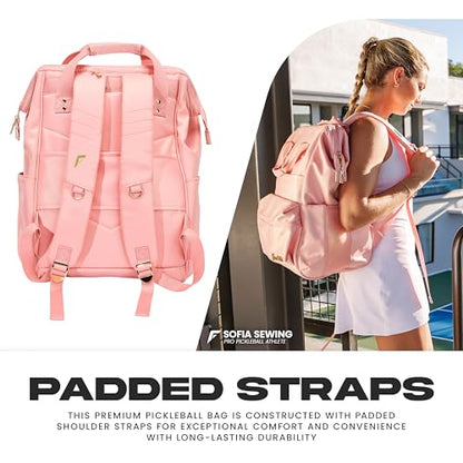 Franklin Sports Flex Pickleball Backpack - Pickleball Bags for Women - Store Pickleballs, Paddles + Court Equipment - Versatile Lifestyle Bag Design - Pink