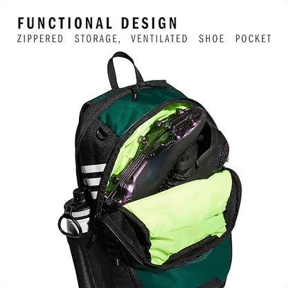 adidas Stadium 4 Soccer Backpack – Team Sports Bag with Ball Pocket, 36L - color: Dark Green/3.0