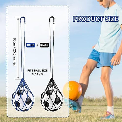 TOBWOLF Football Kick Trainer, Soccer Return Trainer Net Fits Ball Size 3, 4, 5, Hands-Free Soccer Kick Throw Training Aid