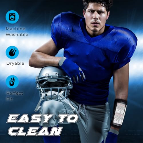 Football Play Wristbands | Sports Playbook Band | Youth Quarterback Gear | Wristband Playbook | Softball Wristbands for Signs - color: Black