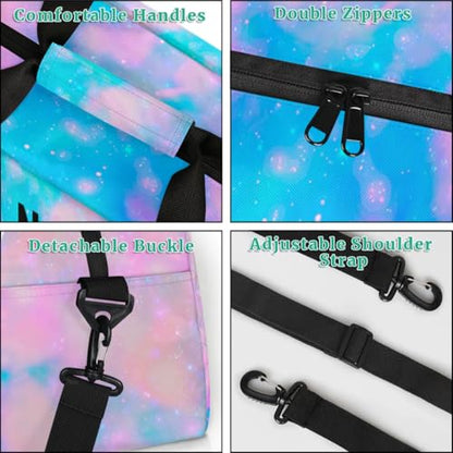 Custom Sport Duffel Bag Volleyball Personalized Name Sports Bag Overnight Weekender Bag Waterproof Travel Sport Gym Bags, Blue Pink Glitter - color: Blue Pink, style: Volleyball