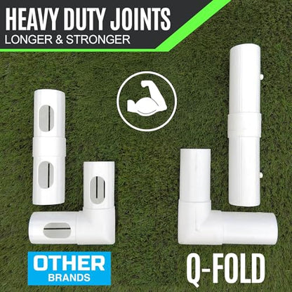QuickPlay Q-Fold Match Soccer Goal – 30-Second Folding Design for Easy Setup | Portable Net for Backyard | Weatherproof Goal Post for Adults & Kids – [Single Goal] - style: 12 x 6'