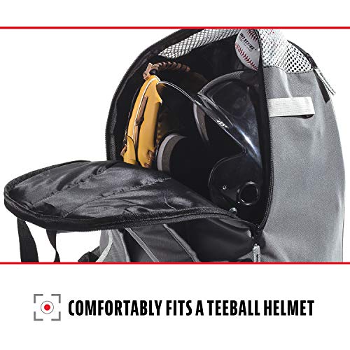 Franklin Sports Kids MLB Baseball Batpack Bag - Youth Baseball, Softball + Teeball Backpack - Sports Equipment Bag for Kids + Toddlers - Holds (2) Teeball + Baseball Bats + Includes Fence Hook