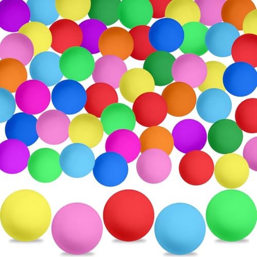 Tiaiidi 100 Pack Table Tennis Balls,40mm Colored Plastic Balls Beer Balls Bulk,Washable Small Game Balls for Ball Games,Arts and Craft,Party Decor,Pet Toys - color: Multicolor