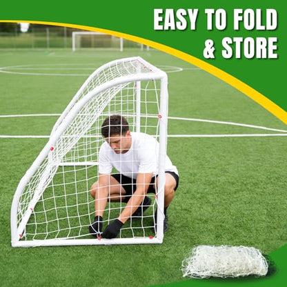 8X4X3FT Soccer Goal Net Replacement - Heavy Duty Polypropylene Football Net for All Levels, All-Weather Backyard/Park Practice, White (No Frame Included)