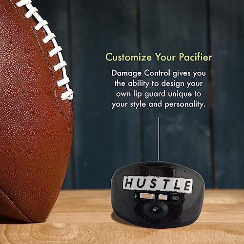 DAMAGE CONTROL Pacifier Mouthpiece – Football Mouthguard with Helmet Strap, Protects Teeth, Jaw & Mouth – Mouth Piece for Sports, No Boiling, Allows Airflow – Gear for Adults & Youth (Hustle) - color: Hustle