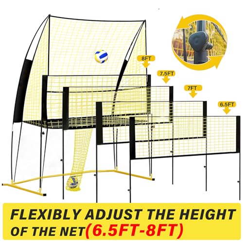 Volleyball Training Net Equipment System，Volleyball Practice Net of Adjustable Height, Good Stability, Easy Assembly & Storage, Indoor and Outdoor Use