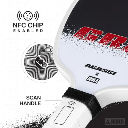 JOOLA GRAF Edge 16mm Pickleball Paddle - Carbon Fiber Pickleball Racket for Increased Spin & Control - Agassi Shape for Power & Precision - UPA-A Certified - USAP Approved - NFC Chip Enabled - color: Single | 16mm Carbon| GRAF Edge
