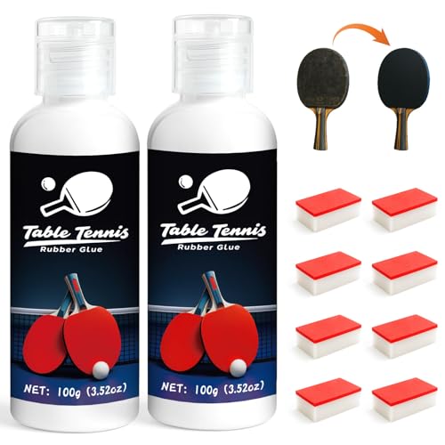 Table Tennis Glue, Perfect for Assembling Table Tennis Ping Pong Paddle, Comes with 8 Sponges to Easily Replace Table Tennis Rubber - size: 200ml
