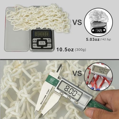 Basketball Net Replacement 1 Pack, Basketball Nets Heavy Duty Outdoor with 12 Loops, for All-Weather 21inches (10 oz), Anti Whip, Fits Standard Indoor or Outdoor Hoop, Rim Not Included
