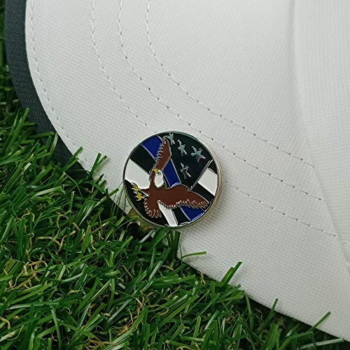 Golf Ball Markers with Hat Clips Value Sets for Men Women Golfer, Removable Attaches Easily to Golf Cap Premium Gifts - color: fly flag