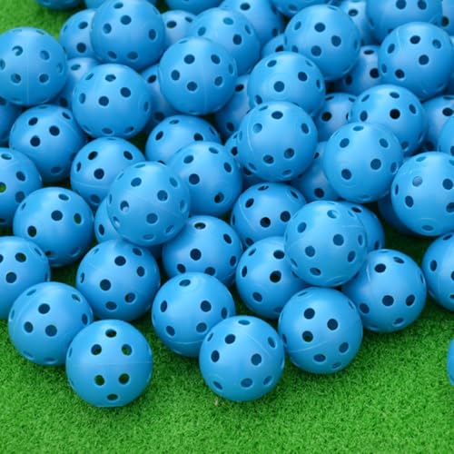 Cabilock 50pcs Practice Golfing Balls Porous Plastic Training Balls Multi-Color Indoor Golf Supplies for Swing and Driving Range Training