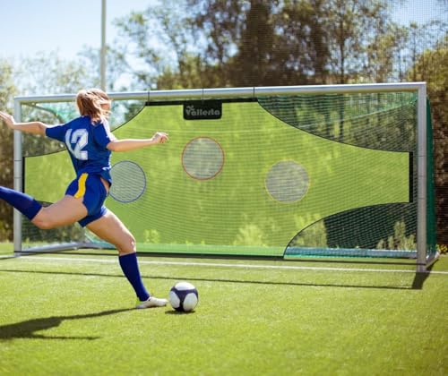 12'x6' Ft Skill-Shot Professional Soccer Shooting Practice Target Net & Rebounder. 7 Zone, Colored Fluorescent Goal Shot Scoring & Training Aid. Soccer Frame Not Included.(12x6 Ft.)