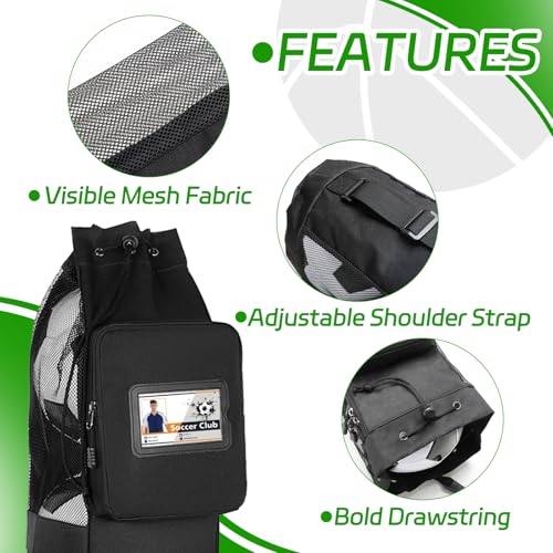 Skureay Basketball Bag for Team Balls, Heavy Duty Basketball Coashes Bag - 5 Basketballs Mesh Bag for Coaching/Basketabll Accessories