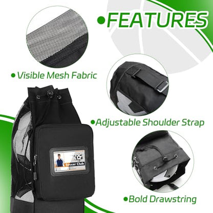 Skureay Basketball Bag for Team Balls, Heavy Duty Basketball Coashes Bag - 5 Basketballs Mesh Bag for Coaching/Basketabll Accessories