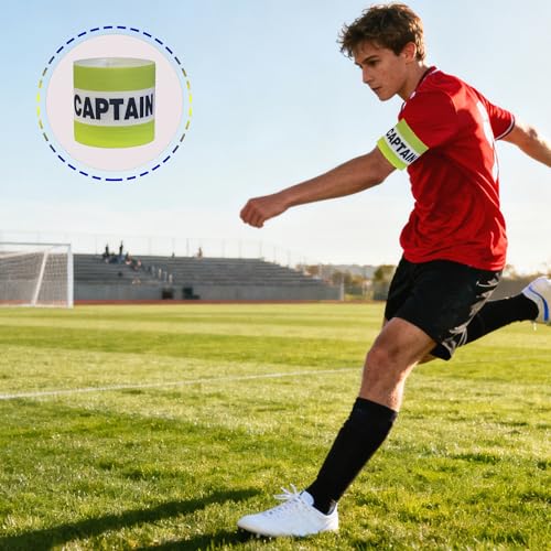 6 Pack Soccer Captain Armband,Nylon Elastic Protective Arm Badge for Youth and Adult Soccer Basketball or Volleyball Team Training