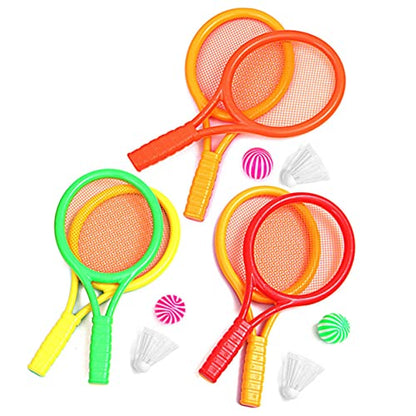 UKCOCO 2pcs Boys and Girls Tennis Racket Set Plastic Tennis Rackets for Boys Girls Outdoor Play Random