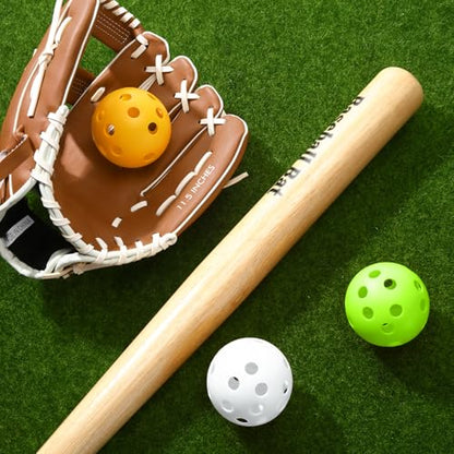 Vinsot 24 Pack Plastic Baseball Practice Baseballs Lightweight Baseball Training Balls Plastic Softballs for Home Indoor Outdoor Hitting Batting Training (White, Yellow, Green) - color: white, yellow, green