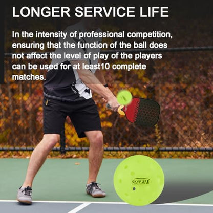 Z-40 Tournament Pickleball Ball, One-Pice molding，High-Visibility Bright Green, 40 Hole Textured Surface for Consistent Bounce, for All Skill Levels - style: 4 Count Tournament balls Yellow
