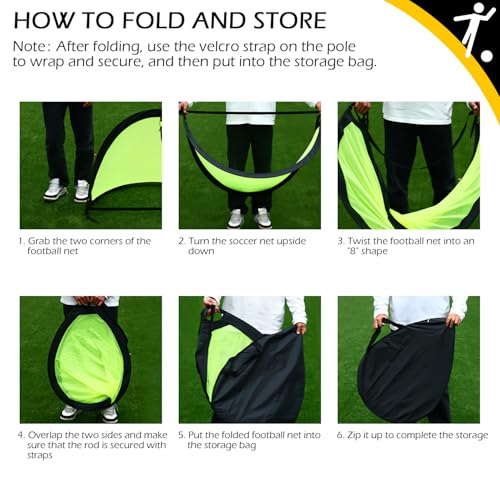Pop Up Soccer Goals 4ft Soccer Goal Posts for Kids, Foldable Soccer Garden Goals Soccer Sport Games Training Practice