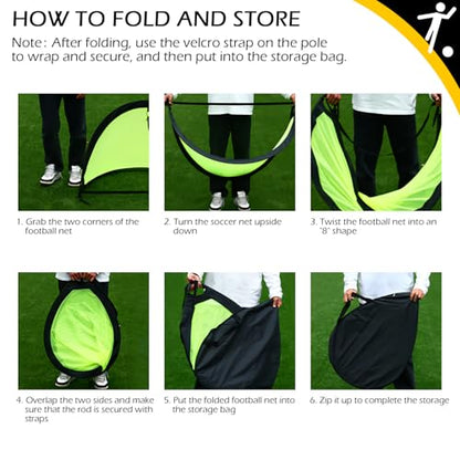 Pop Up Soccer Goals 4ft Soccer Goal Posts for Kids, Foldable Soccer Garden Goals Soccer Sport Games Training Practice
