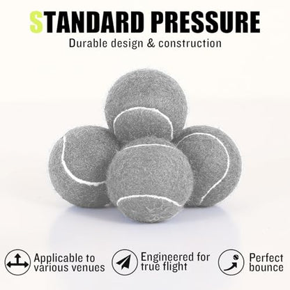 12/18 Pack Tennis Balls for Training, Pet Dog Playing, and Practice with Mesh Bag for Transport and Beginner Training - color: Grey-18Pack