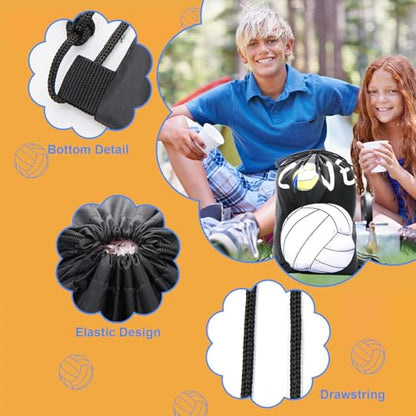 12Pack Drawstring Backpack Volleyball Drawstring Bag Gift Bags,Drawstring Backpacks Bulk,Volleyball Party Favors Cinch Bags String Bags Goodie Sack Bag(Volleyball) - color: Volleyball