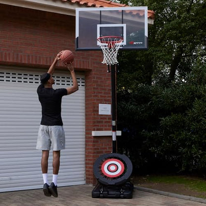 IE SPORTS Portable Basketball Hoop Outdoor 7.5-10ft Adjustable Height, 44-54 Inch Impact Backboard and Basketball Rebounder, Outdoor Basketball Hoop Goal System for Kids and Adults - style: 50" Backboard
