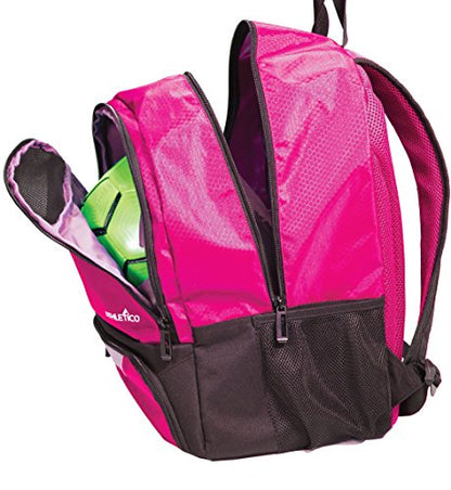 Athletico Youth Soccer Bag - Soccer Backpack & Bags for Basketball, Volleyball & Football | Includes Separate Cleat and Ball Compartment - color: Pink